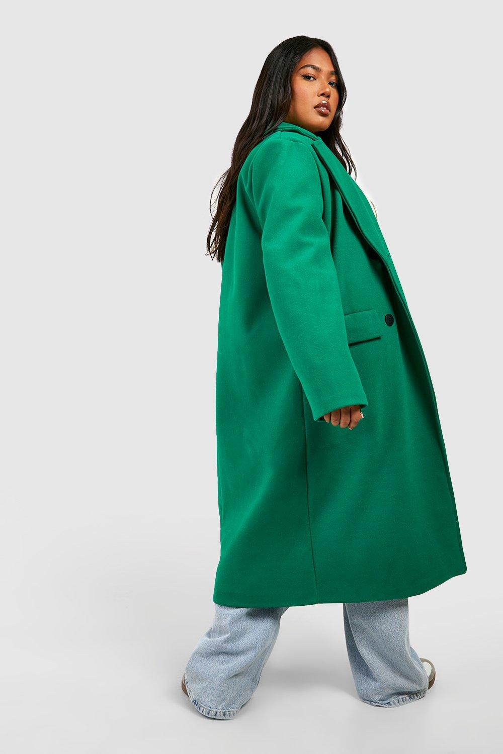 Women s Plus Premium Bright Wool Look Coat Boohoo UK